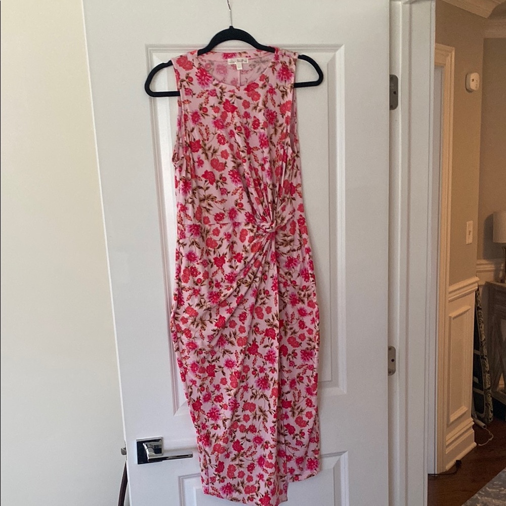 Floral Pink Sleeveless Dress